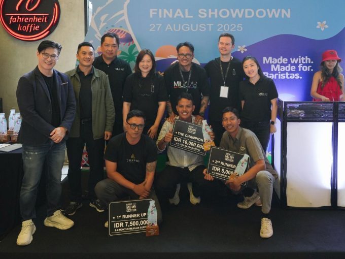 Foto/Ist Milklab Bali Café Creation 2025 resmi menobatkan para juaranya dalam Final Showdown di 70° Fahrenheit Café, Jimbaran.