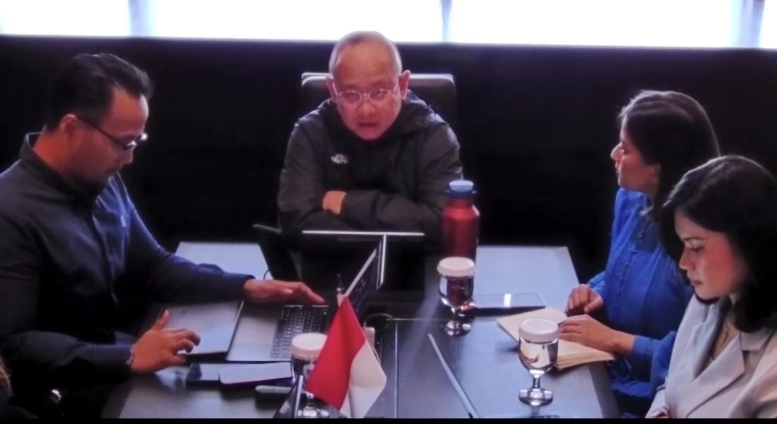 Foto Istimewa Zoom Meeting: Zoom Meeting yang dipimpin Direktur Operasional ITDC menyikapi kebakaran salah satu tenant di kawasan The Nusa Dua.
