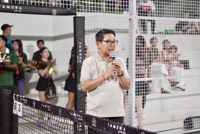 Foto Istimewa Bupati Adi Arnawa saat menghadiri langsung laga final Padel Island Tournament Series By Nak Badung yang digelar di Tamora Padel Club, Canggu, Minggu (5/7)